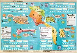 Chasse au trésor à partir d'une carte géographique comportant des indices à gratter